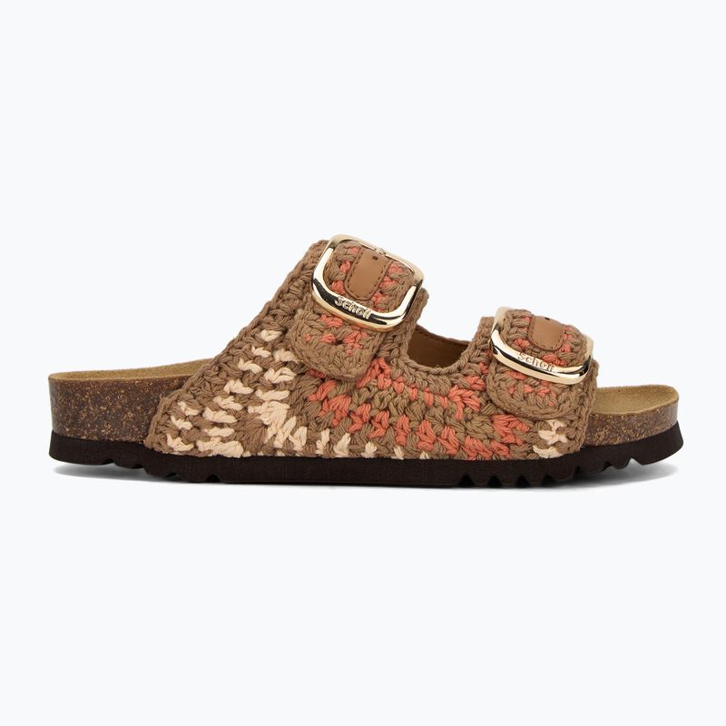 Шльопанці жіночі Scholl Noelle Crochet bude/light brown/cognac 2