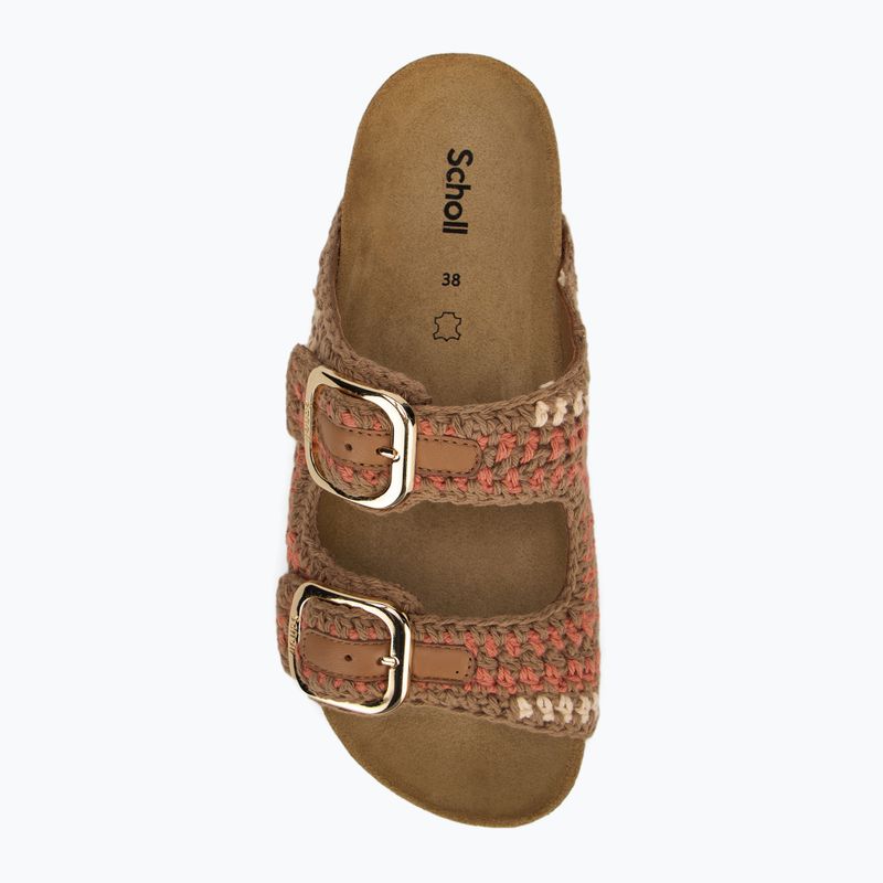 Шльопанці жіночі Scholl Noelle Crochet bude/light brown/cognac 5