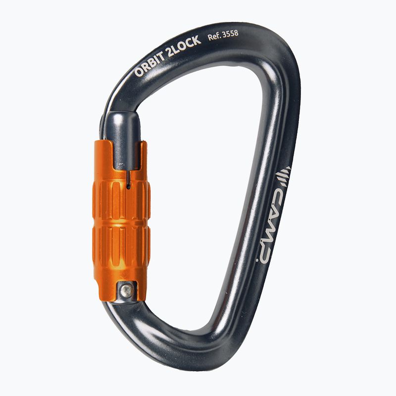 Карабін для скелелазіння CAMP Orbit 2Lock gun metal/orange