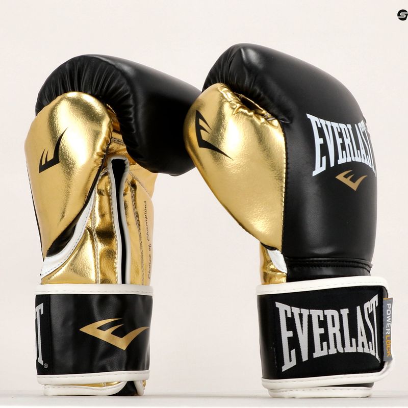 Рукавиці воксерські чоловічі EVERLAST Powerlock Pu чорні 2200 7