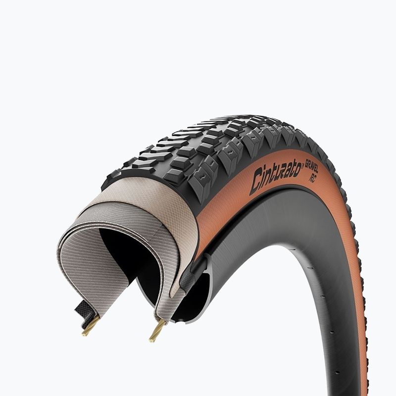 Велосипедна шина Pirelli Cinturato Gravel RC Classic 700 x 45C чорно-коричнева 2