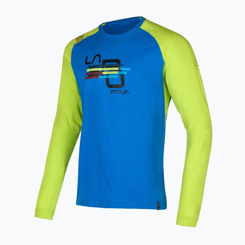 Лонгслів для скелелазіння чоловічий La Sportiva Stripe Cube Long Sleeve electric blue/lime punch