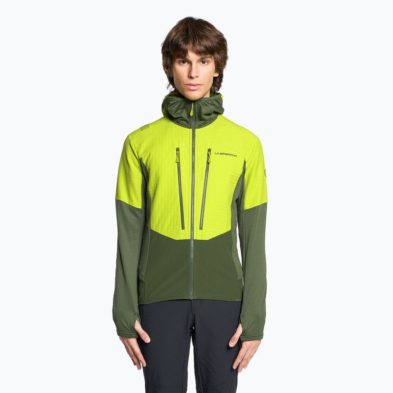 Кофта трекінгова чоловіча La Sportiva Session Tech Hoody forest/lime punch