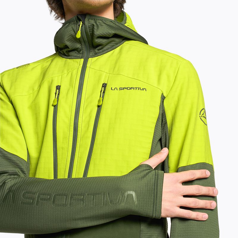 Кофта трекінгова чоловіча La Sportiva Session Tech Hoody forest/lime punch 3