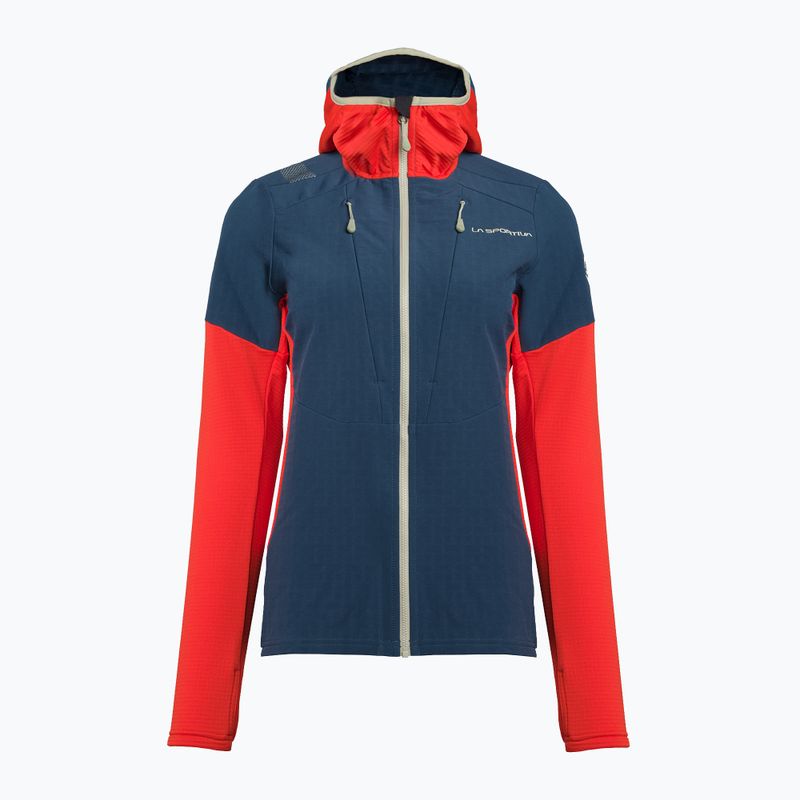 Кофта трекінгова жіноча La Sportiva Session Tech Hoody storm blue/cherry tomato