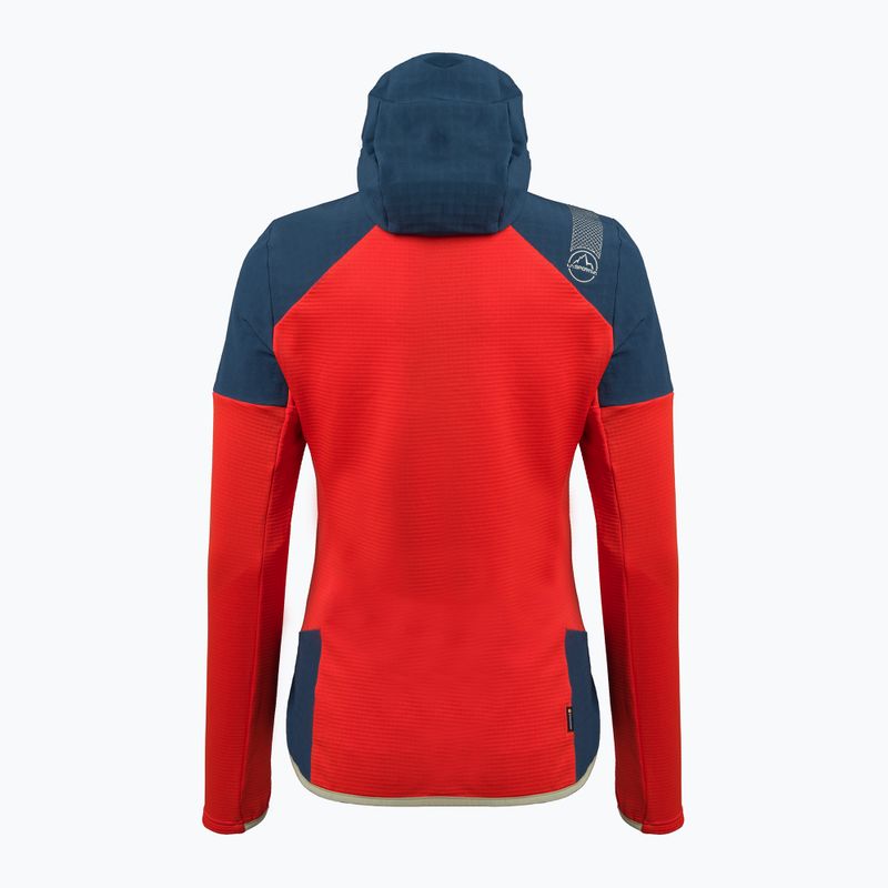Кофта трекінгова жіноча La Sportiva Session Tech Hoody storm blue/cherry tomato 2