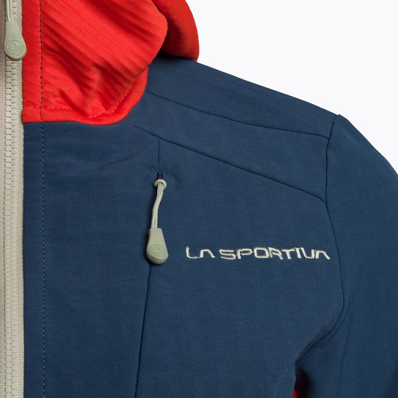 Кофта трекінгова жіноча La Sportiva Session Tech Hoody storm blue/cherry tomato 3