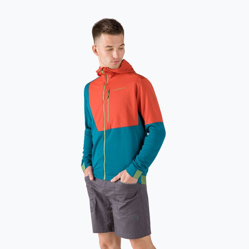 Кофта для трекінгу чоловіча La Sportiva Mood Hoody синьо-оранжева N71623313