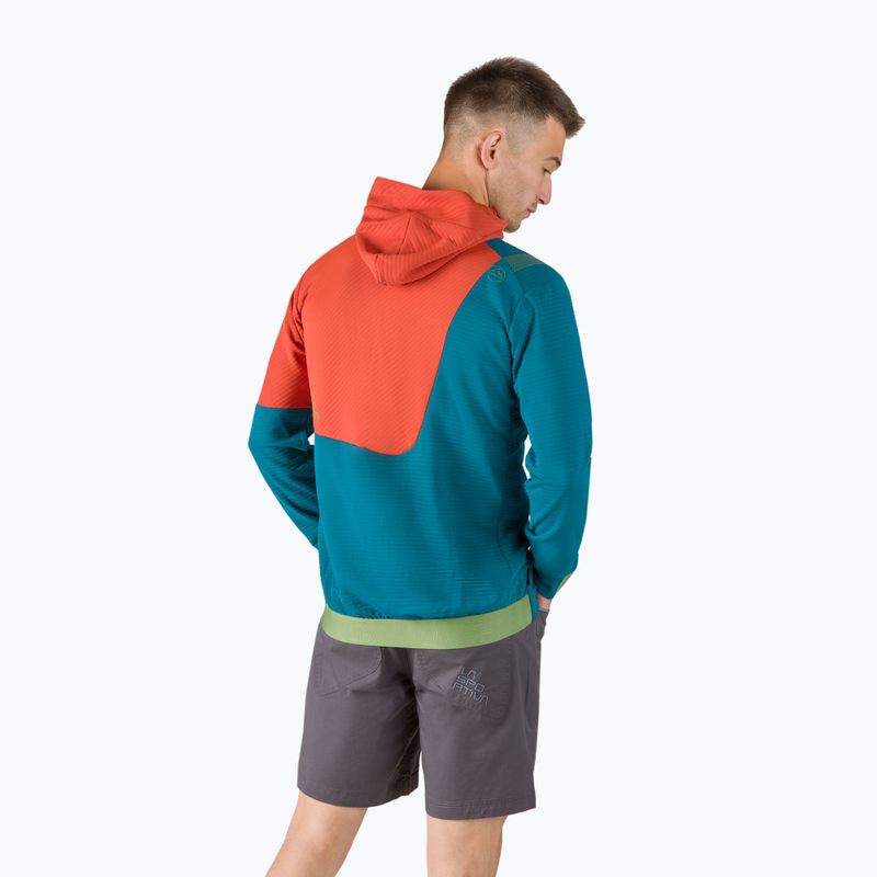 Кофта для трекінгу чоловіча La Sportiva Mood Hoody синьо-оранжева N71623313 3