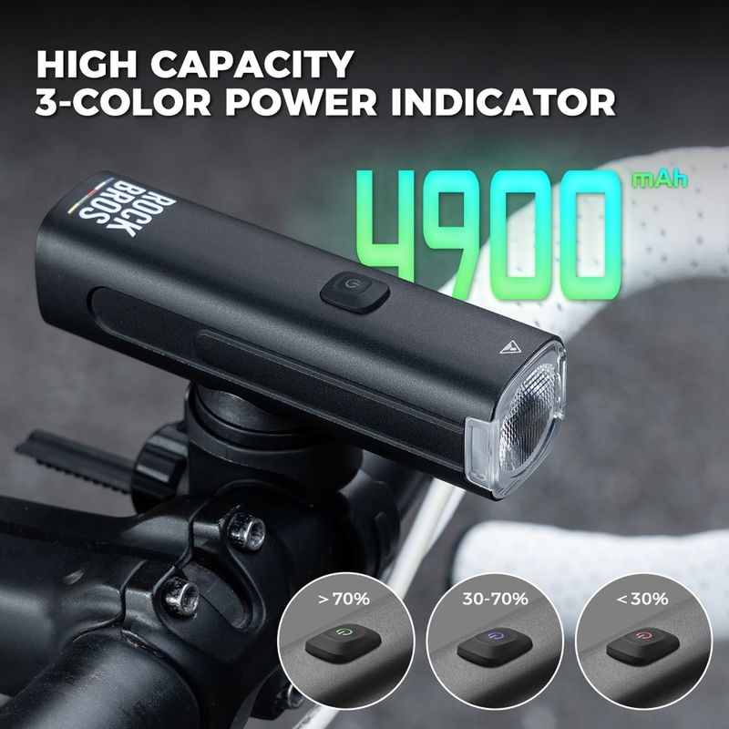 Ліхтарик велосипедний передній Rockbros 2410008003 Bike Front Light 1500 Lumen black 4
