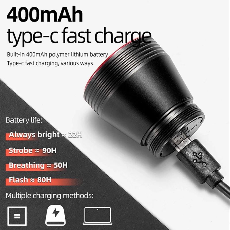 Ліхтарик велосипедний задній Rockbros TL907Q50 Taillight 60 Lumen black 8