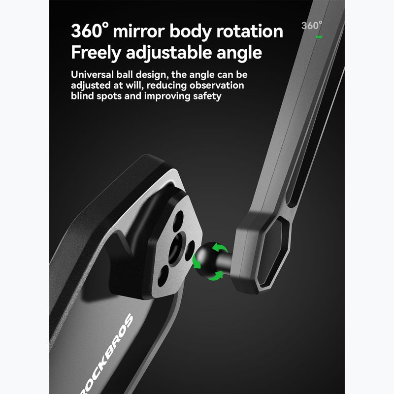Дзеркало велосипедне Rockbros 260004002 Anti-Glare Rearview Mirror-Right black 3