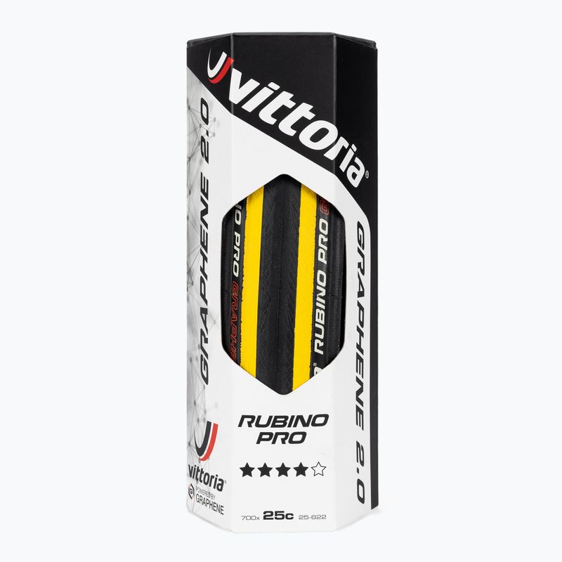 Шина Vittoria Rubino Pro G2.0 700x25C складна чорно-жовта 11A.00.139 2