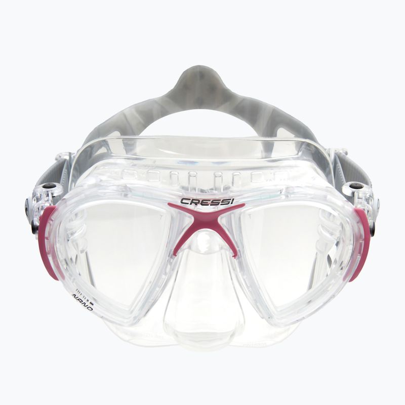 Маска для дайвінгу Cressi Nano crystal/pink 2