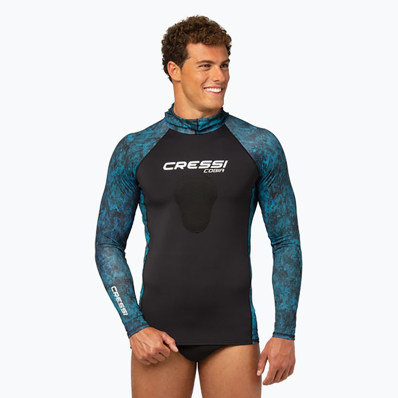 Лонгслів для плавання чоловічий Cressi Cobia Hunter camo blue