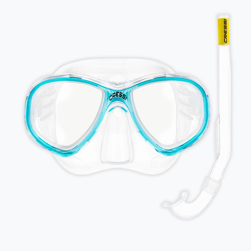 Дитячий набір для снорклінгу Cressi Perla Jr + Minigringo clear/aquamarine 2