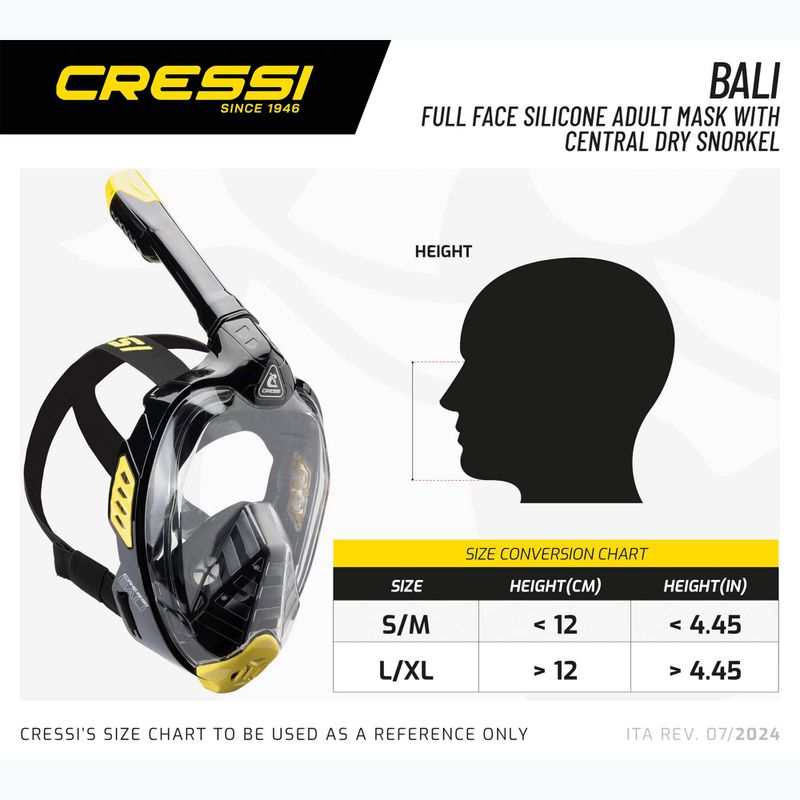 Маска для підводного плавання Cressi Bali Full Face чорна/сіра 6