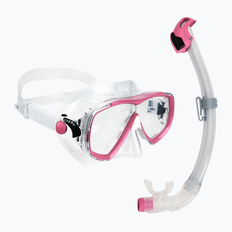 Набір для пірнання Cressi Estrella + Seal Dry clear/pink