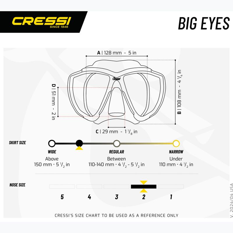 Маска для пірнання Cressi Big Eyes blue/orange/clear/azure 3