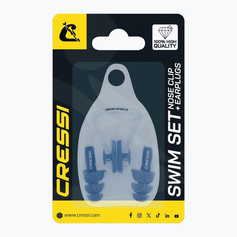Cressi Aqua Kit Беруші + затискач для носа синій 4