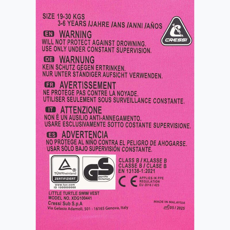 Жилет для плавання дитячий Cressi Little Turtle lilac/pink 6