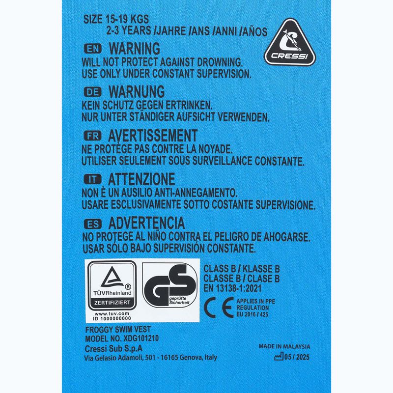 Жилет страхувальний дитячий Cressi Froggy azure/yellow 4