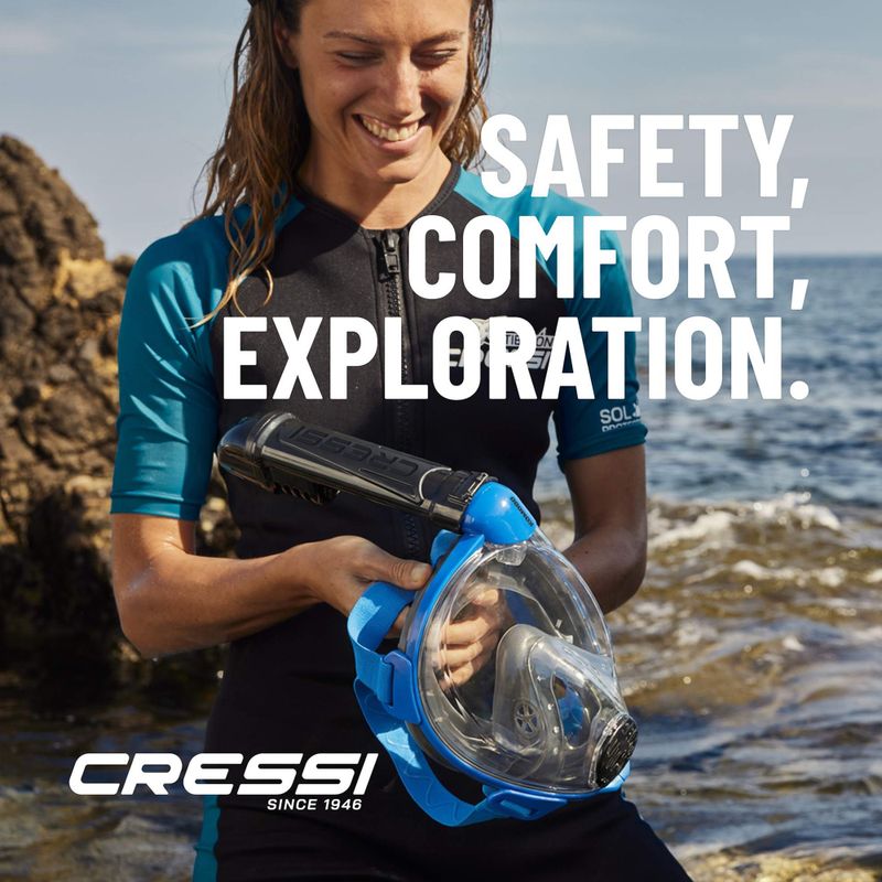 Маска повнолицева для снорклінгу Cressi Komodo Full Face blue/black 14