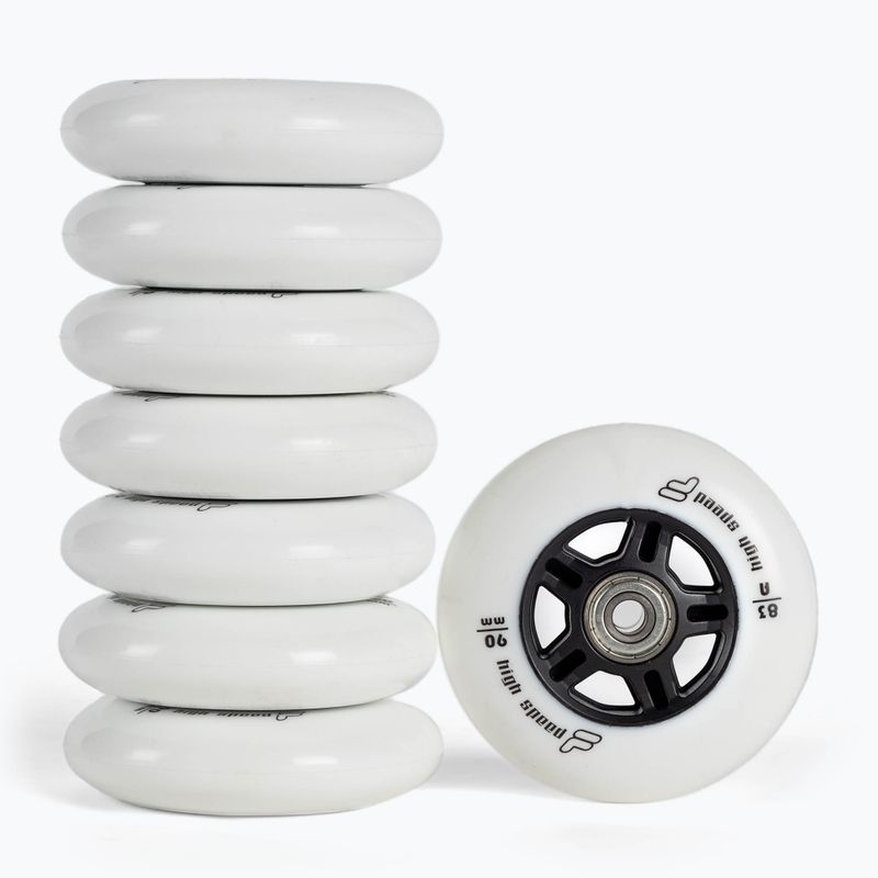 Колеса для роликових ковзанів з підшипниками FILA Wheels ABEC 9 90mm/83A 8 шт. white 2