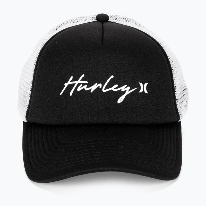 Жіноча бейсболка Hurley Icon Script Trucker чорно-біла 2