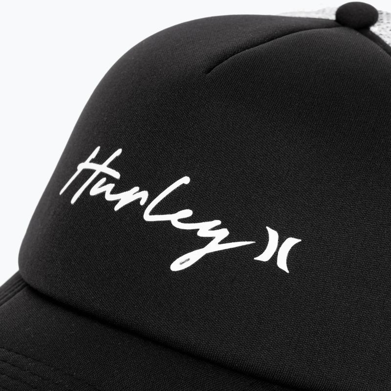 Жіноча бейсболка Hurley Icon Script Trucker чорно-біла 3