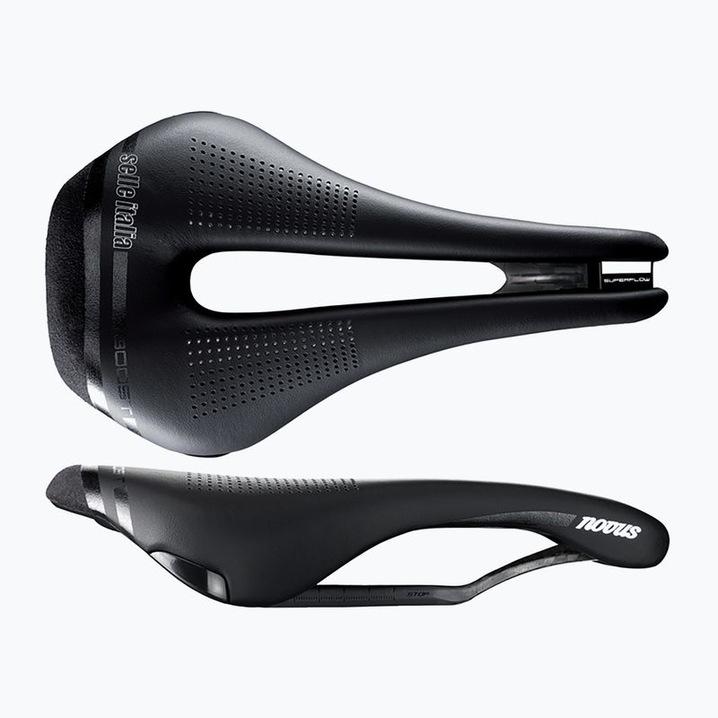 Велосідло Selle Italia Novus Boost Kit Carbonio Superflow L Ti 316 Rail Fibra-Tek чорне SIT-080A802ICA001