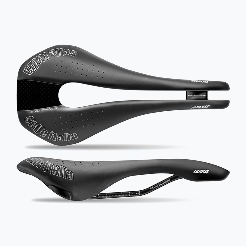 Сідло велосипедне Selle Italia Novus Endurance TM Superflow, Manganese Rail, Duro-Tek black