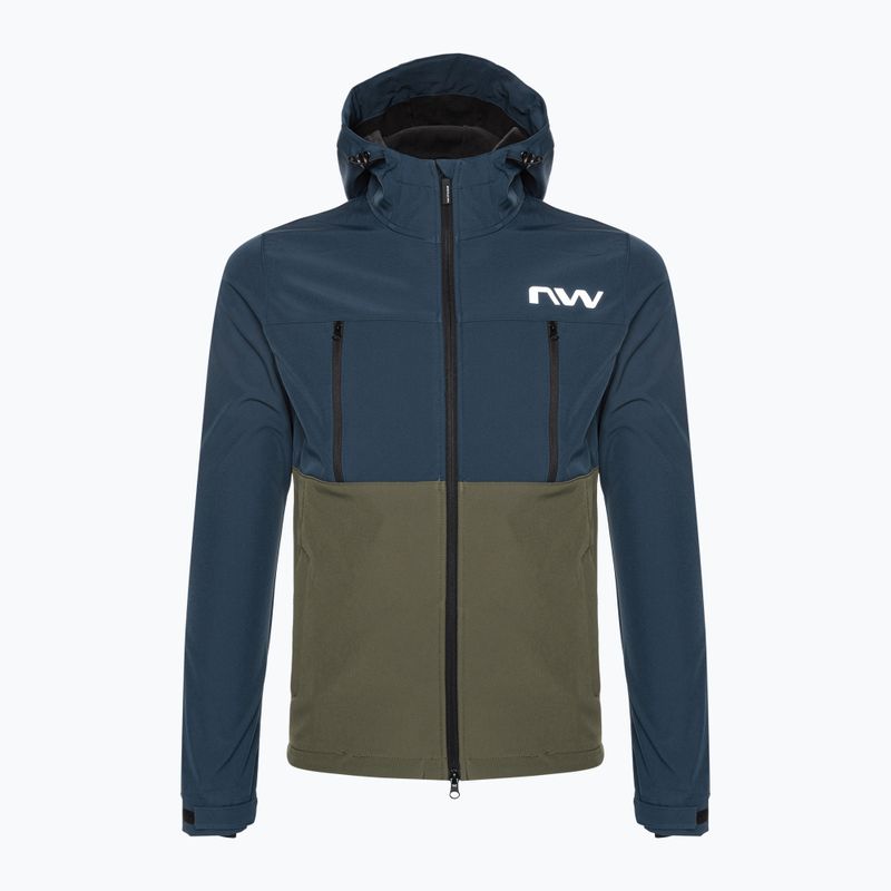 Чоловіча велосипедна куртка Northwave Easy Out Softshell темно-синій/лісовий зелений