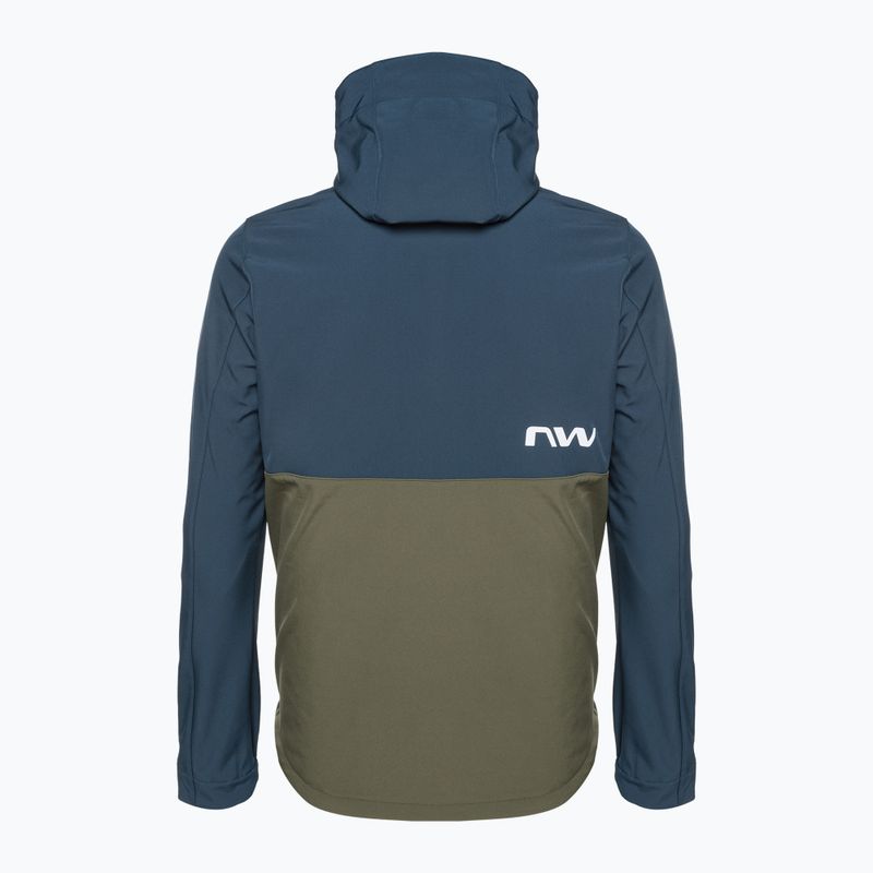 Чоловіча велосипедна куртка Northwave Easy Out Softshell темно-синій/лісовий зелений 2