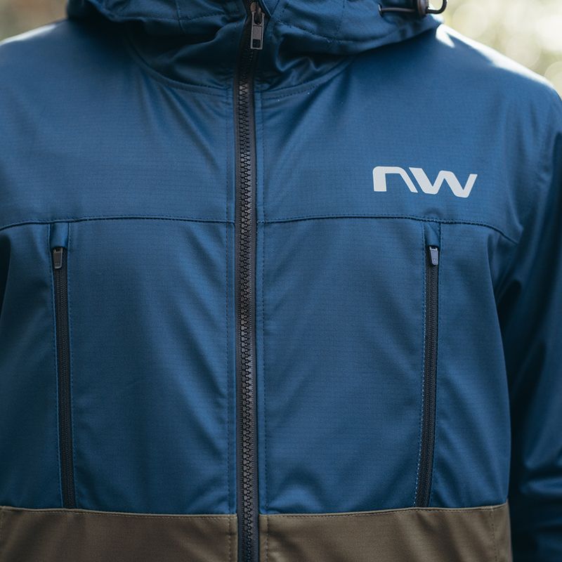Чоловіча велосипедна куртка Northwave Easy Out Softshell темно-синій/лісовий зелений 9