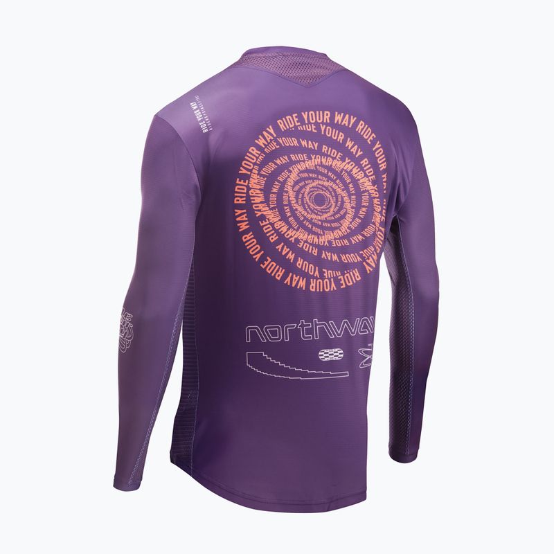 Лонгслів велосипедний чоловічий Northwave Edge 2 dark purple/orange 2