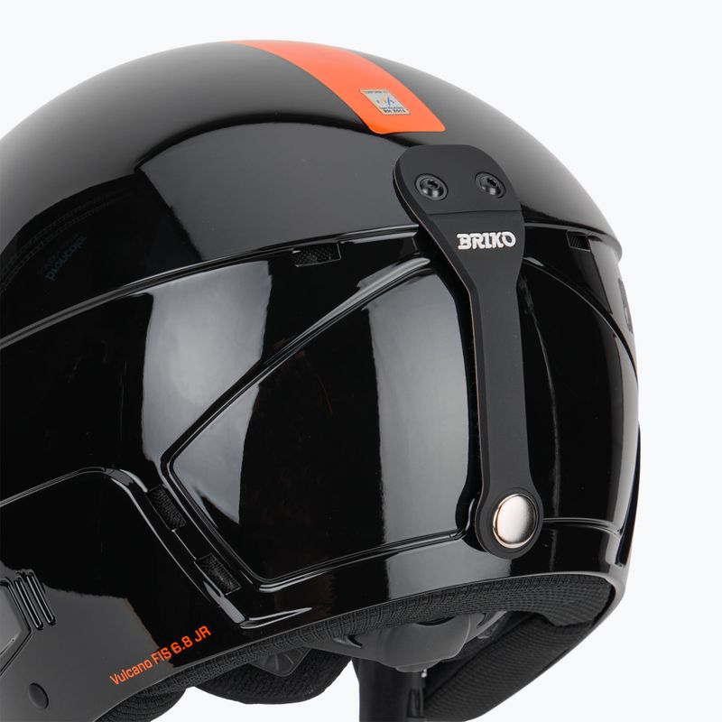 Шолом гірськолижний дитячий Briko Vulcano FIS 6.8 JR shiny black/orange 7