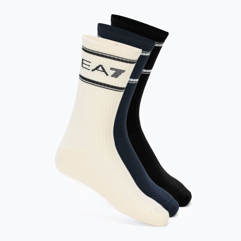 Шкарпетки EA7 Emporio Armani Train Socks Sponge 3 пари black / vanilla ice / armani blu