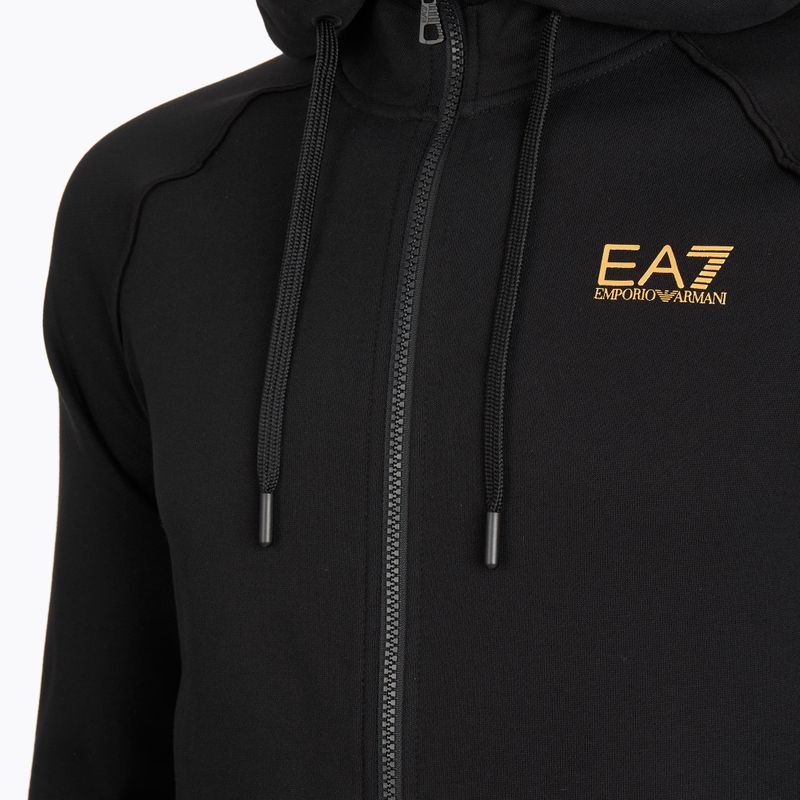 Кофта чоловіча Emporio Armani EA7 Train Logo Series Extended Logo Hoodie Fz black / gold 3