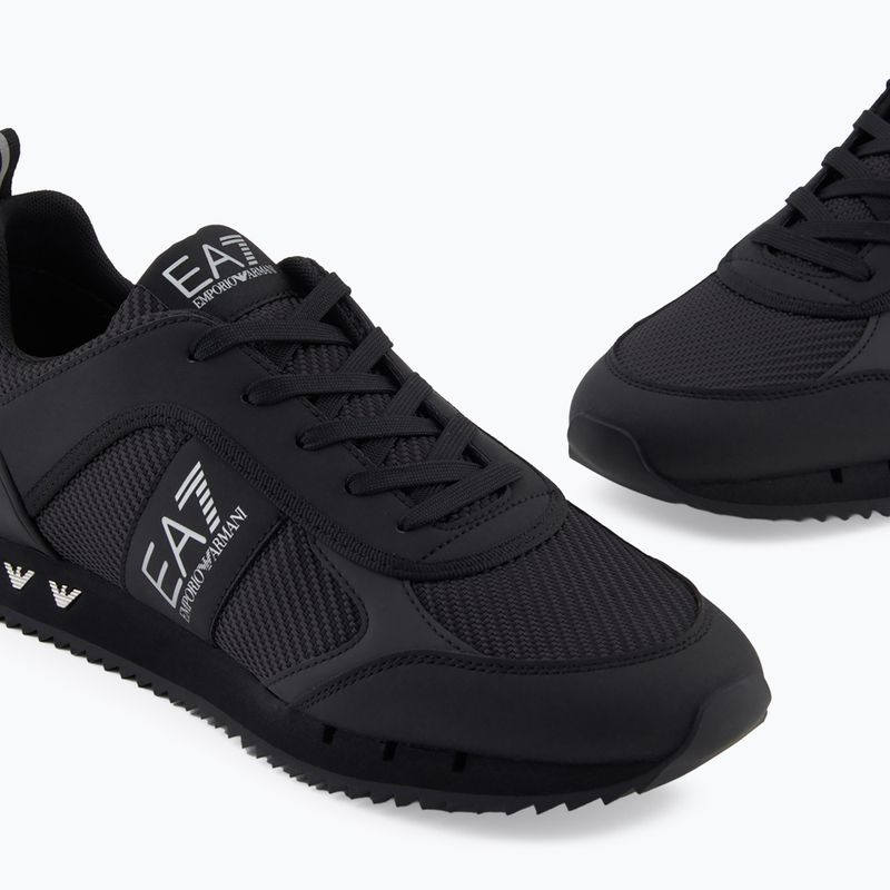 Кросівки EA7 Emporio Armani Black & White Carbon triple black / silver logo 13