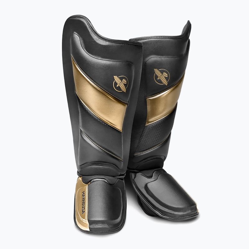 Протектори гомілок Hayabusa T3 Striking Shin Guards чорно-золоті T3SSG