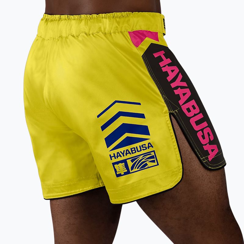 Шорти для тренувань чоловічі Hayabusa Icon Mid-Thigh MMA yellow/blue 4