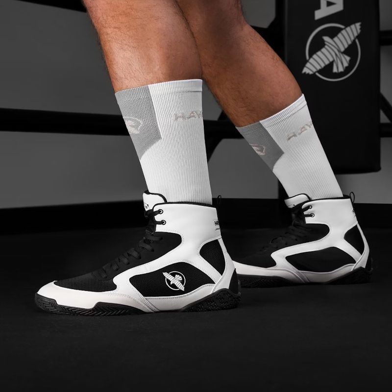 Кросівки боксерські чоловічі Hayabusa Pro Boxing black white 9