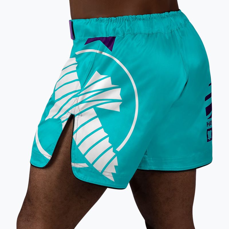 Шорти для тренувань чоловічі Hayabusa Icon Mid-Thigh MMA teal/white 3