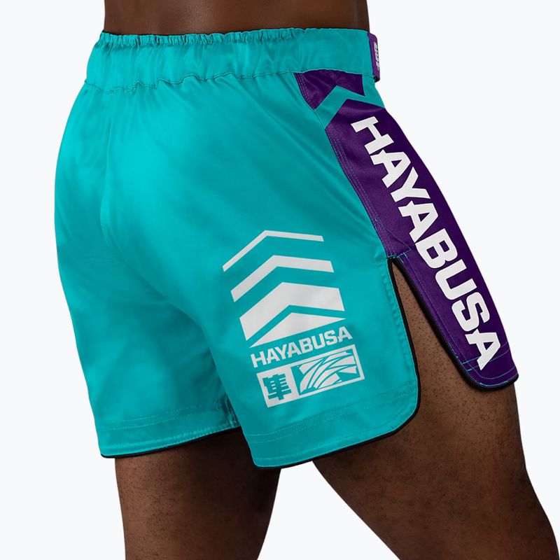 Шорти для тренувань чоловічі Hayabusa Icon Mid-Thigh MMA teal/white 4