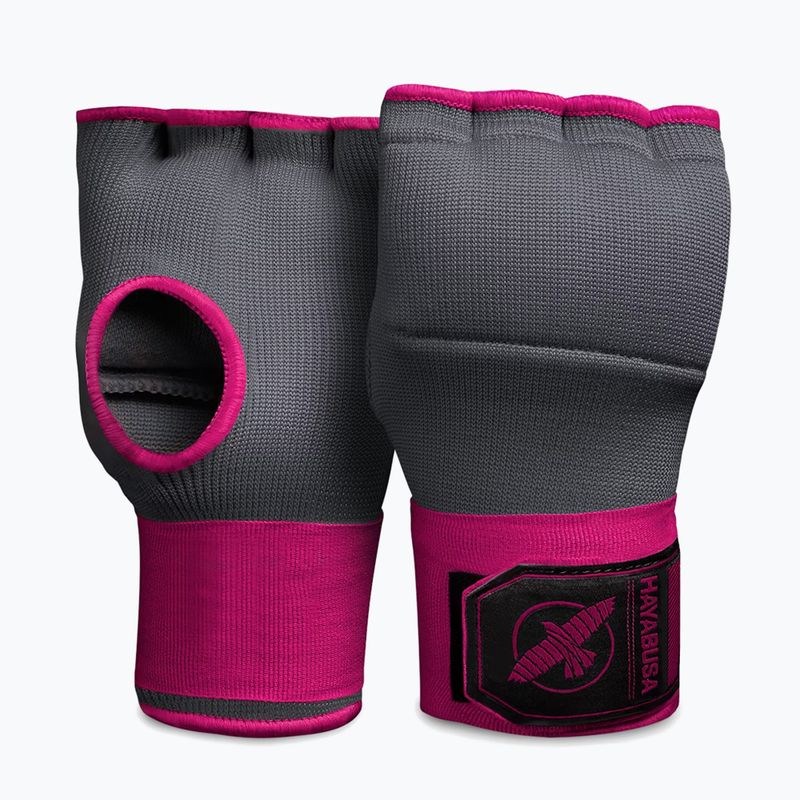 Гелеві рукавички Hayabusa Quick Gel Hand Wraps сірі/рожеві внутрішні