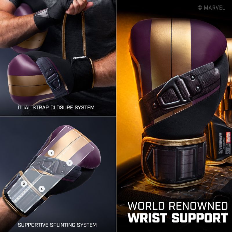 Рукавиці боксерські Hayabusa Marvel's Batroc purple/gold 16