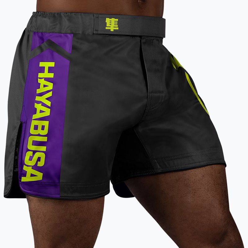 Шорти для тренувань чоловічі Hayabusa Icon Mid-Thigh MMA black/neon 2