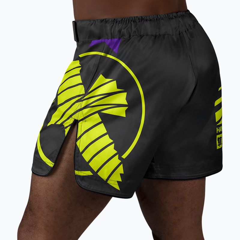 Шорти для тренувань чоловічі Hayabusa Icon Mid-Thigh MMA black/neon 4