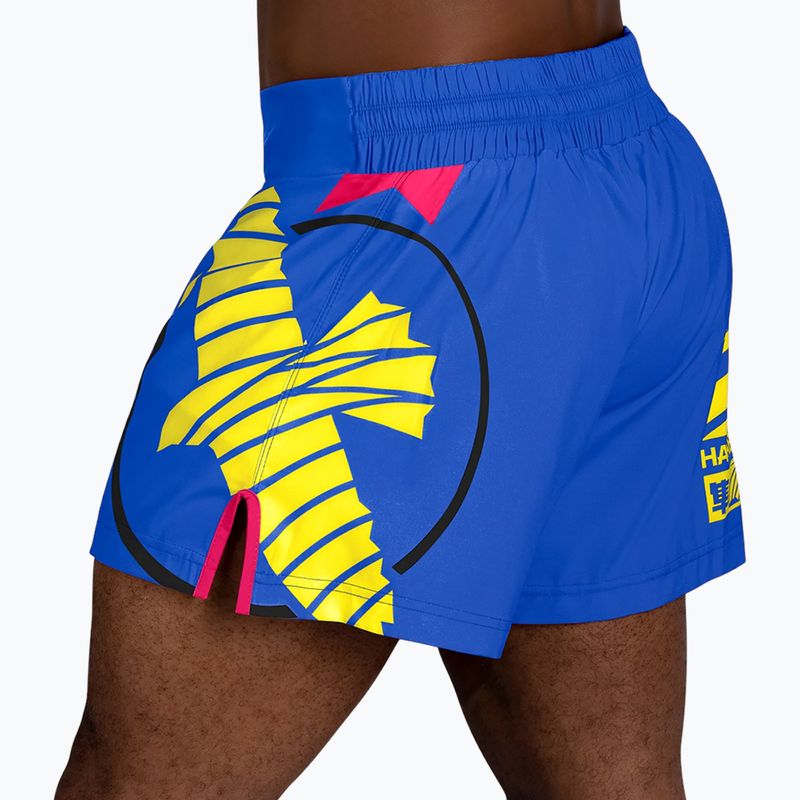 Шорти для тренувань чоловічі Hayabusa Icon Kickboxing blue/yellow 3
